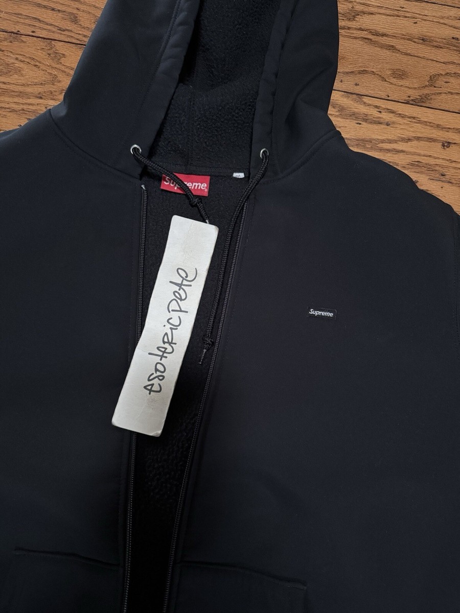 LARGE SUPREME WINDSTOPPER ZIP UP HOODED SWEATSHIRT BLACK FW