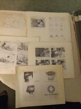 5 arkuszy, przód i tył, materiał ludowy do produkcji ceramiki