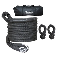 7/8"x20ft Kinetic Recovery Tow Rope Snatch Strap Energy Rope with Soft Shackles