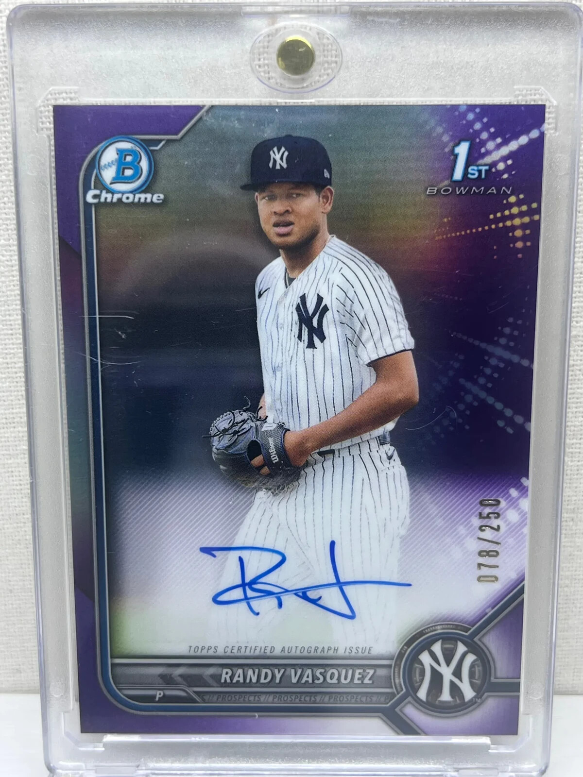 2022 Bowman Chrome Prospect Auto Purple #CPARV Randy Vasquez #/250