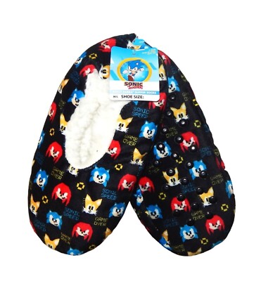 SONIC & KNUCKLES Fuzzy Babba Slippers Size 2T-3T (Shoe 5-7) or 3T-4T (Shoe 8-10)