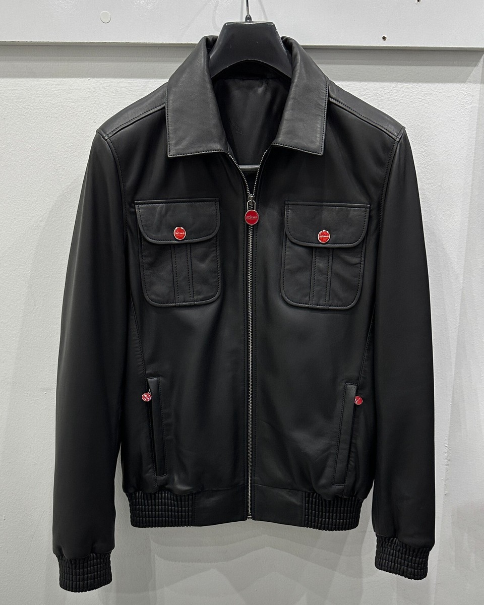 Kiton Genuine Leather Soft Lambskin Men's Black Luxury