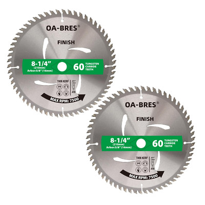 8-1/4-Inch 60-Tooth Circular Saw Blade with 5/8-Inch Arbor, TCT ATB Finish Blade