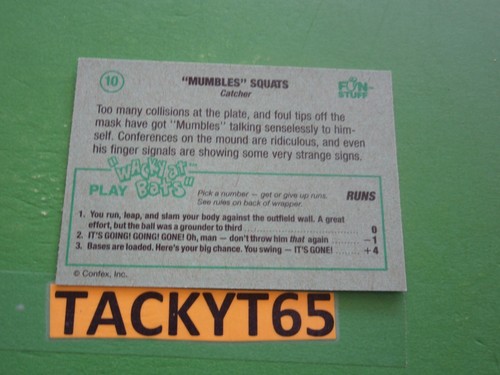 1991 WACKY AT BATS SINGLE STICKER(S) NEW YOU CHOOSE - Picture 30 of 106