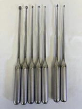 Set of 7 Wallie Heinig Lenox Maclaren 15" Straight & Forward Angled Curettes