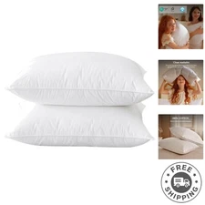 Ultra-Plush Goose Down Pillows, Standard Size - Comfortable & Elegant Support