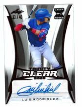 LUIS RODRIGUEZ 2020 LEAF TRINITY BASEBALL CLEAR ACETATE ROOKIE AUTO /40