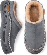 Zigzagger Men's Fuzzy Moccasin Slippers Indoor/Outdoor Fluffy House Shoes