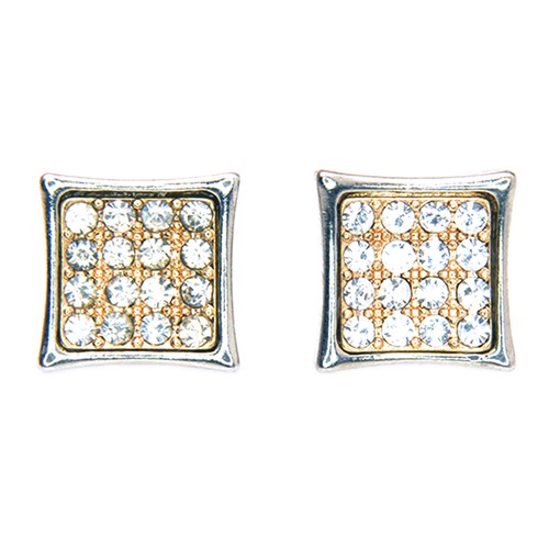 Hip Hop Fashion 12 mm Square Push Back Ohrstecker TE 502 - Bild 5 von 5
