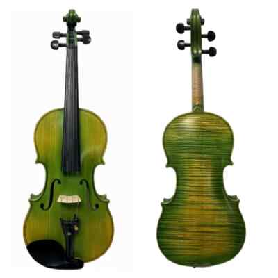 SONG Green Violin 4/4 Full Size,Whole Flames maple back,Hand made,Good Sound
