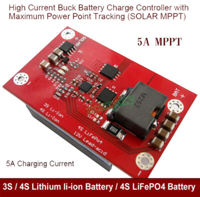 5A MPPT Solar Charge Controller 3S / 4S Lithium LiFePO4 Battery Charging Board