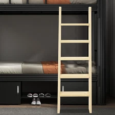 Modern Step Ladder Solid Wood 5 Steps FreeStanding Wood Bed Ladder 150cm