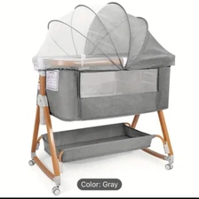 4 In 1 Baby Bassinet Bassinets Bedside Sleeper With Comfy Mattress 