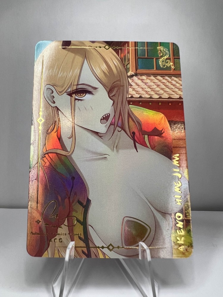 Power Chainsaw Man Engraved Holo Sexy Goddess Anime Waifu ACG Card