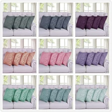 Decorative Quilt Micromink Throw Pillow Covers Cushion Case Pillowcase Set of 4