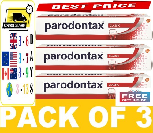 PARODONTAX CLASSIC Toothpaste For Bleeding Gums 75 ml x 3