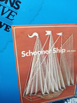 STRING ART TC3805 Cutter Tall Ship 2 Thread Design Kits  Vtg. 1970s MCM