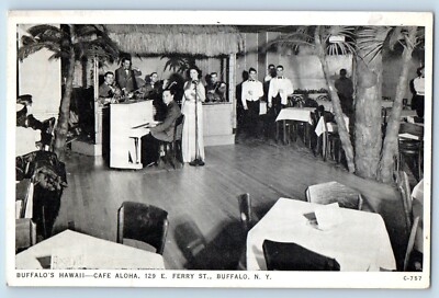 c1960s Buffalo Hawaii's Cafe Aloha Ferry T. Buffalo New York NY People Postcard