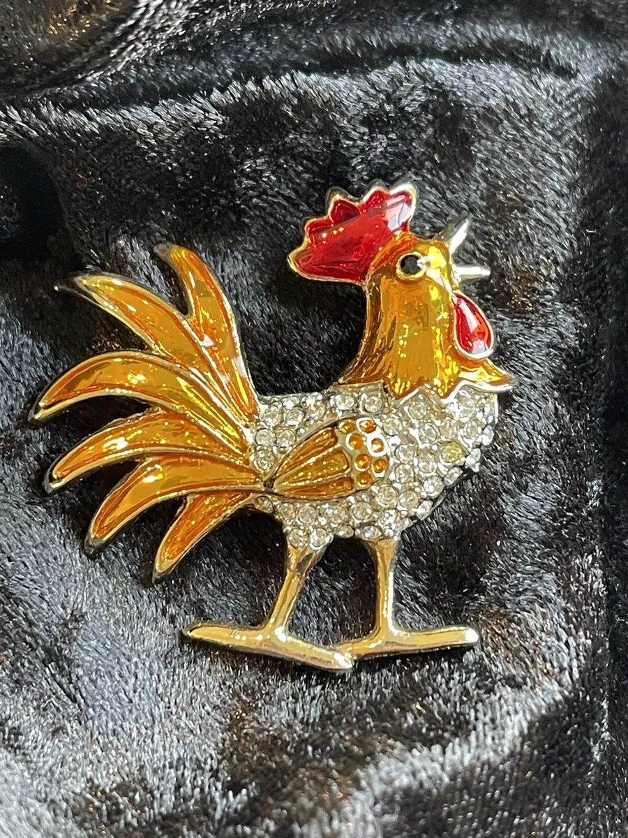 Rooster brooches pins clearance