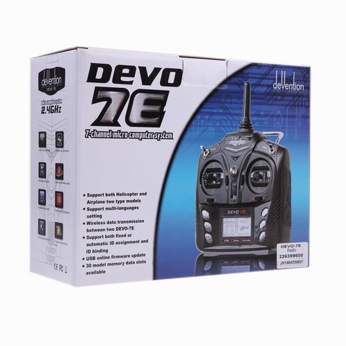 Walkera DEVO 7E 2.4G DSSS 7CH Radiosteuer-Sender f RC Flugzeug-Modell 2 DE LAGER