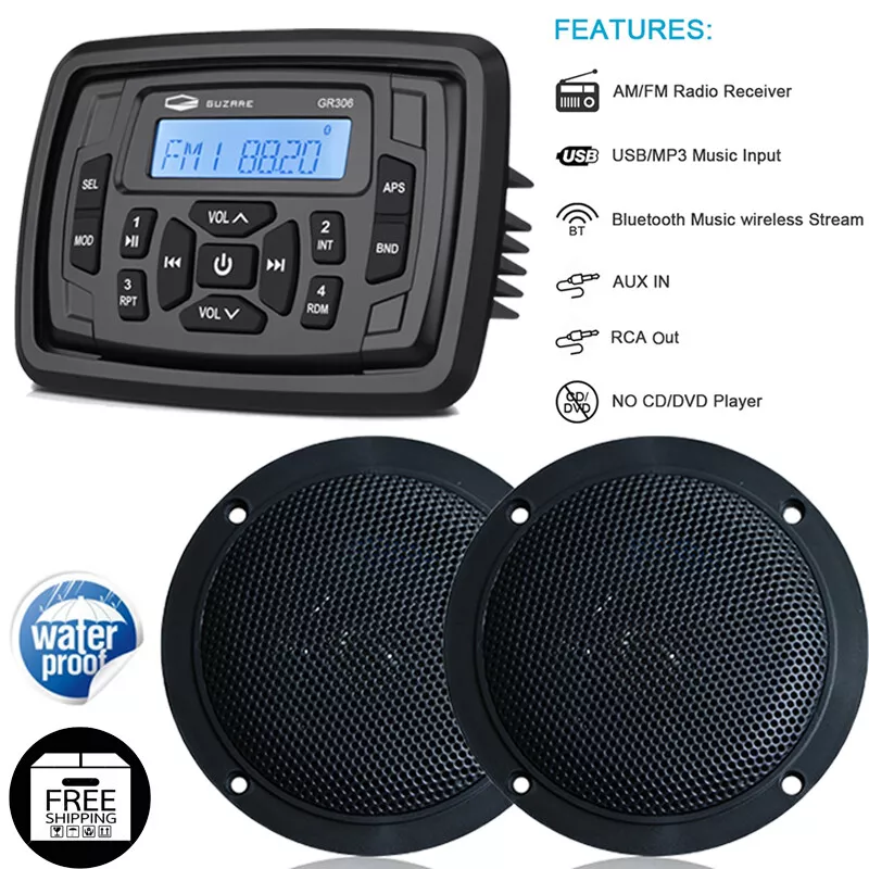 Marine receiver and best sale speakers