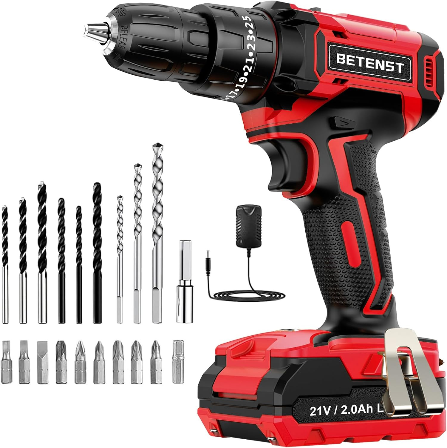 Trapano Avvitatore Batteria 21V, Avvitatore a Batteria con Batterie da 2.0Ah, 42