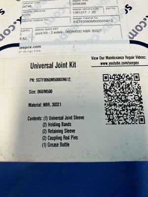Seepex universal joint kit 060/M500 new in box