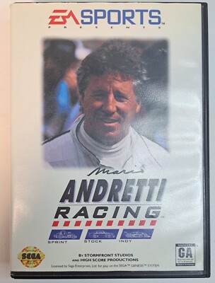 Mario Andretti Racing Sega Genesis Cleaned & Tested Works no manual