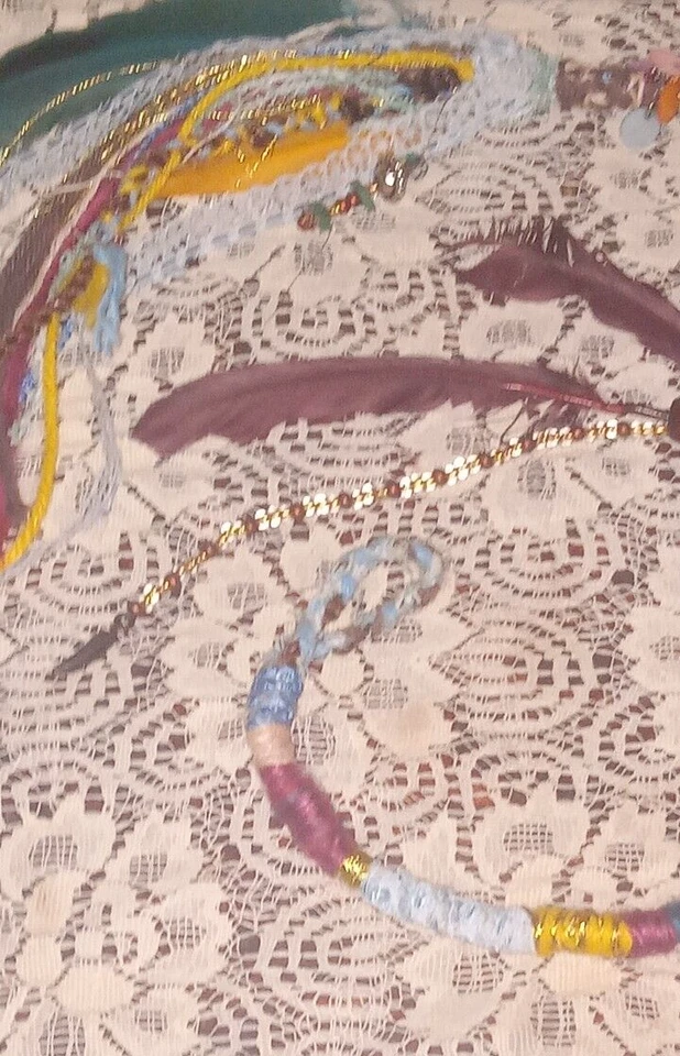 2 SE 头发加长死锁 28 英寸女式长手工 Locs 串珠羽毛 — 第 4/4 张图片