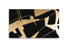 Quadro dipinto a mano su tela intelaiato Gold series43 colore oro astratto 90x40