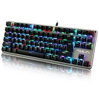 Aula Rgb Mechanical Gaming Keyboard Led Rainbow Backlit With Blue Switchesgre... Aula Rgb Mechanical Gaming Keyboard Led Rainbow Backlit With Blue Switchesgre...