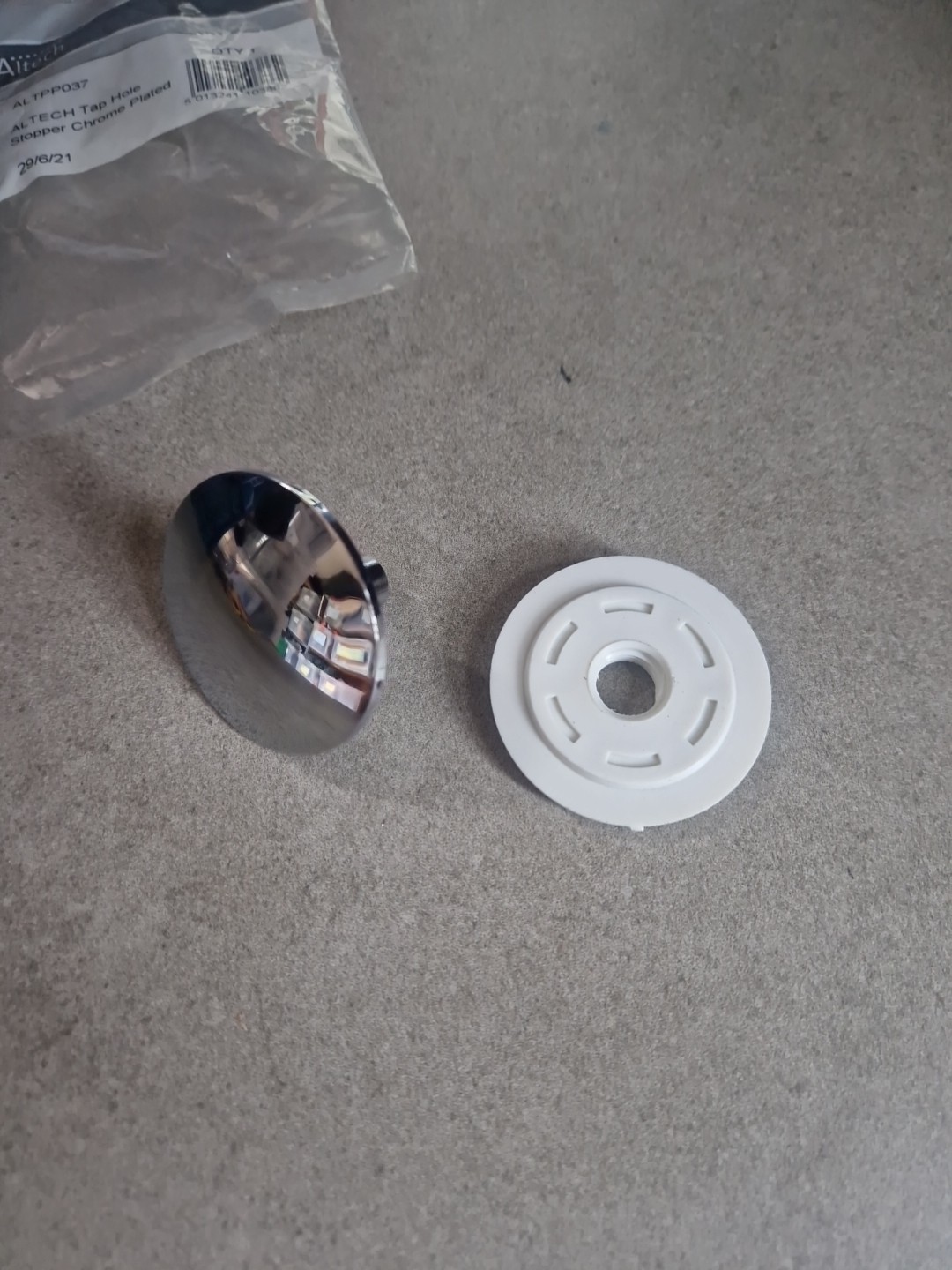 CHROME PLUG Kitchen Sink Tap Hole Blanking Plastic Plate Stopper Cover 36-48mm
