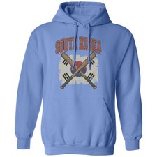 South Korea Baseball Bats Patriotic Vintage Graphic Unisex Hooded Sweatshirt