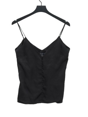 Ksubi Damen T-Shirt S schwarz 100% Polyester ärmellos V-Ausschnitt Camisole