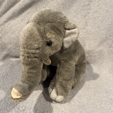 Wild Republic Gray Elephant Plush Stuffed Animal Soft Cute Realistic Sitting