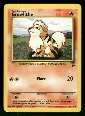Pokemon Growlithe 028/102 Base Set Regular