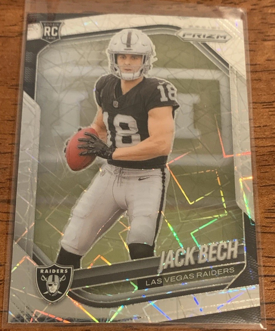 2025 Panini Prizm Jack Bech RC #346 Lazer Prizm Las Vegas Raiders