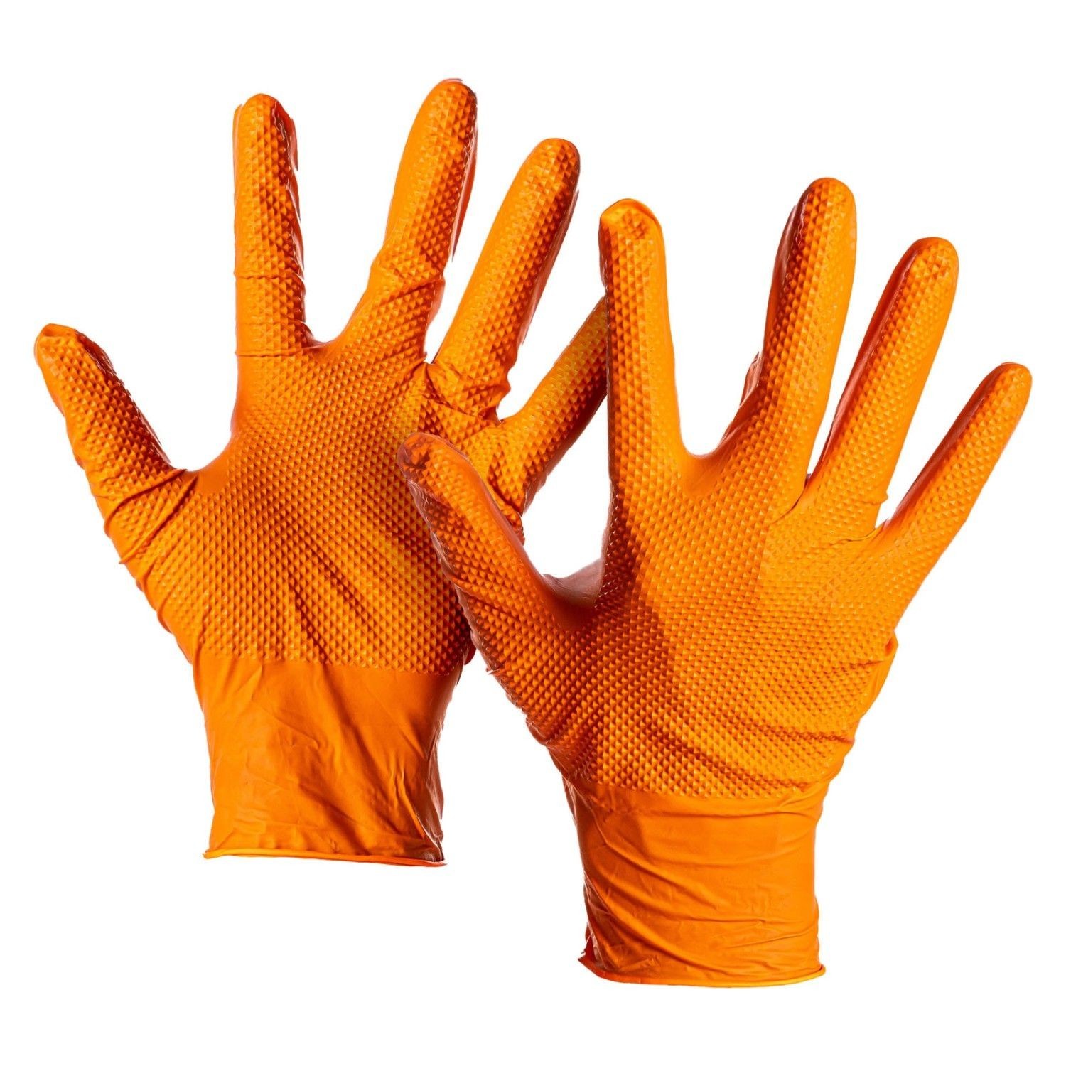 Nitril Handschuhe Werkstatt Einweghandschuhe Grip Einweg Handschuhe orange S-XXL