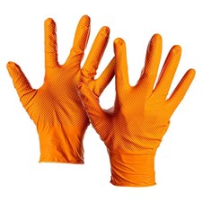 Nitril Handschuhe Werkstatt Einweghandschuhe Grip Einweg Handschuhe orange S-XXL