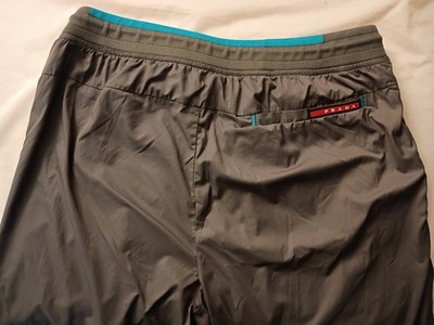 Prada Sport Nylon Men's Grey Joggers Pants Size L  - DAMAGED - AS-IS 