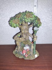 MAKE Market MINI Reading GRANDFATHER Tree GARDEN Decor RESIN Sculpture USED!