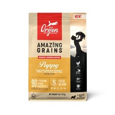 ORIJEN Amazing Grains High Protein Dry Dog Food Puppy Recipe 4lb Bag Fast Ship