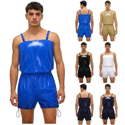 DE Herren Rompers Wasserdichter Bodysuit Adaptiver Overall Einteiler Unterwäsche