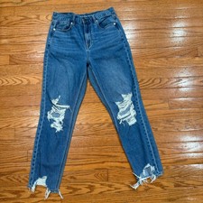 American Eagle Outfitters Mom Jeans Denim Distressed Jeans Women s 4 Regular