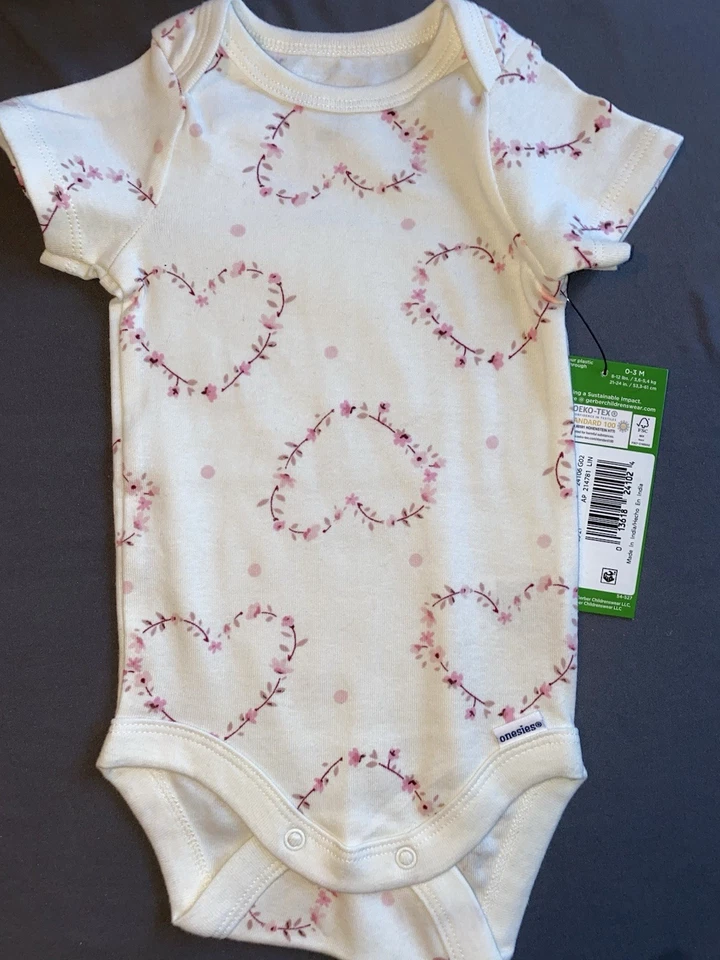 NUEVO CON ETIQUETAS/NUEVO SIN ETIQUETAS-Lote de 13 piezas de ropa Gerber para bebé niña, talla 3/6M, baberos, durmientes, zapatos Foto 4 de 4