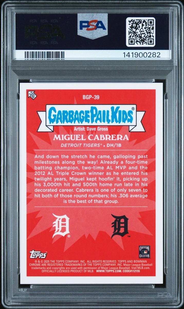 2025 Bowman Chrome Garbage Pail Kids Miguel Cabrera 