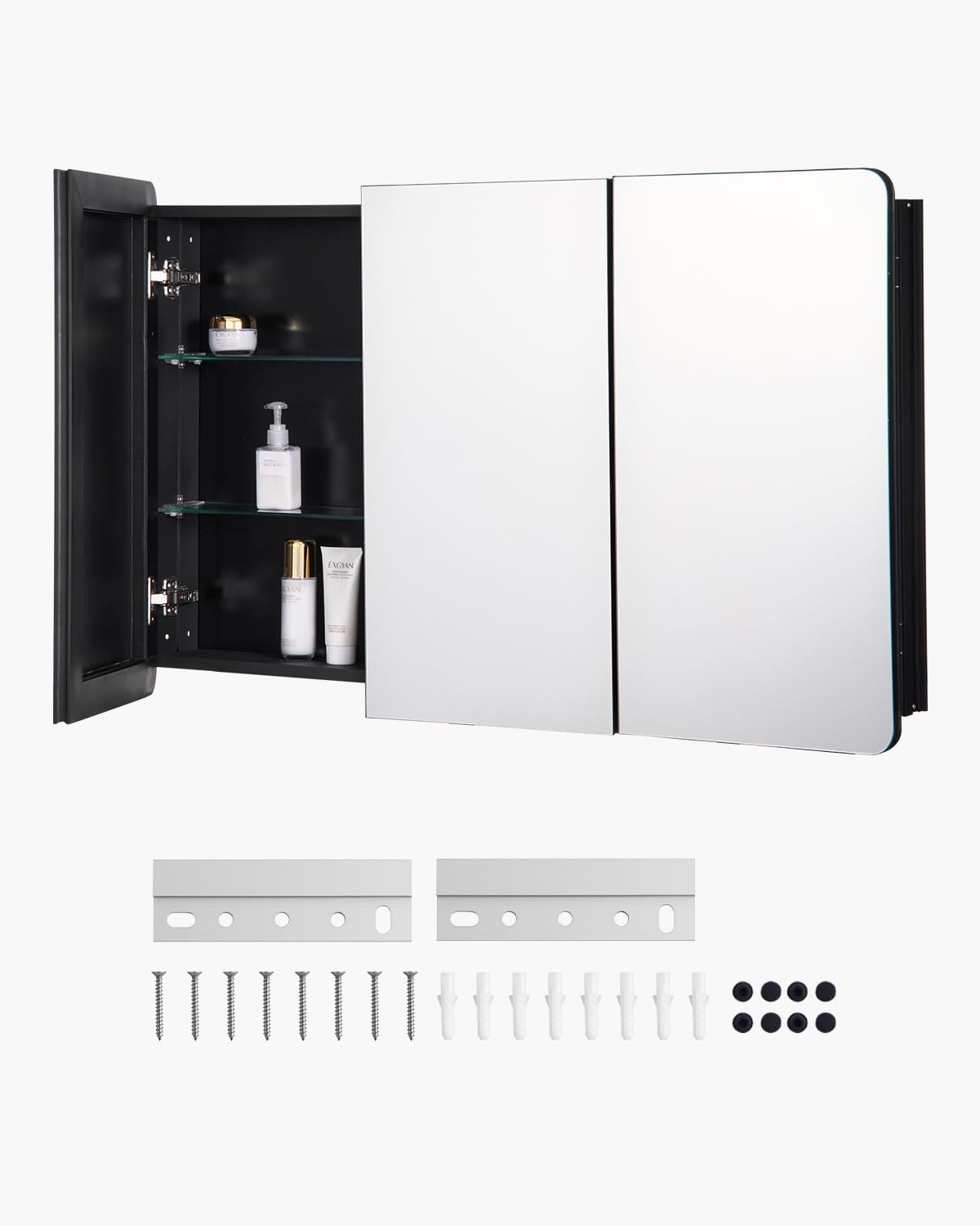Stylish 25.5x40 Inch Medicine Cabinet with Mirror & Adjustable Shelves