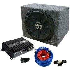 Audiopipe APSB12112PX Single 12" Subwoofer w/ Amplifier Wiring Kit Bass Pac...