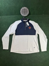 Men's Cutter & Buck Chicago Bears Adapt Eco Knit 1/4 Zip Pullover Sz Large DEF