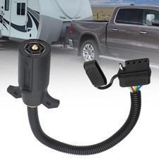 7 Way Blade To Flat 5 Pin Rv Trailer Plug Adapter Tow Truck Light Wire Connector 7 Way Blade To Flat 5 Pin Rv Trailer Plug Adapter Tow Truck Light Wire Connector